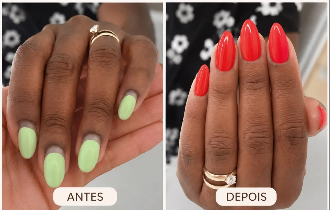 Antes e depois de remoção total e novo acabamento natural